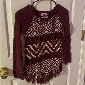 JUSTICE red long sleeve shirt